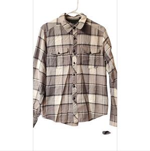 Plaid Casual Button Down Shirt - Gray